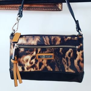 Calvin Klein Small Leather Cheetah Handbag